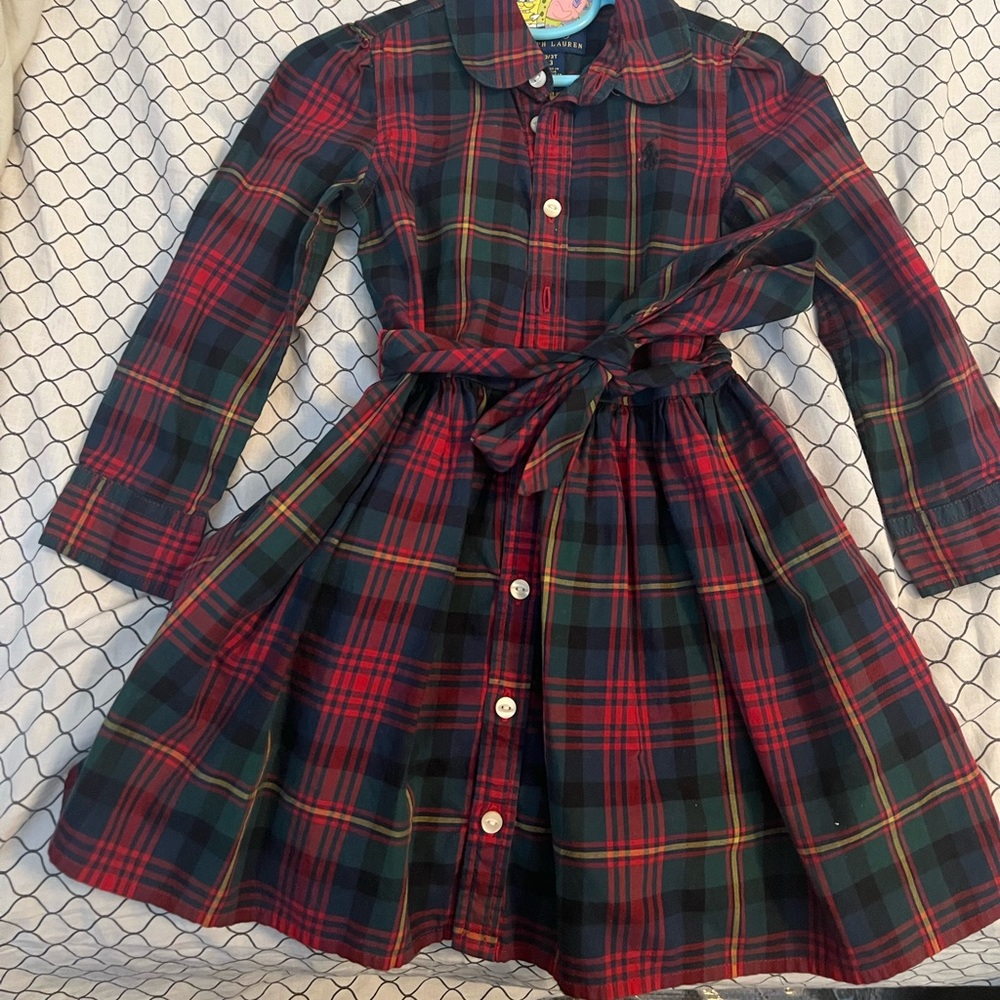 Polo Ralph Lauren Toddler and Little Girls Plaid Cotton Twill Shirtdress